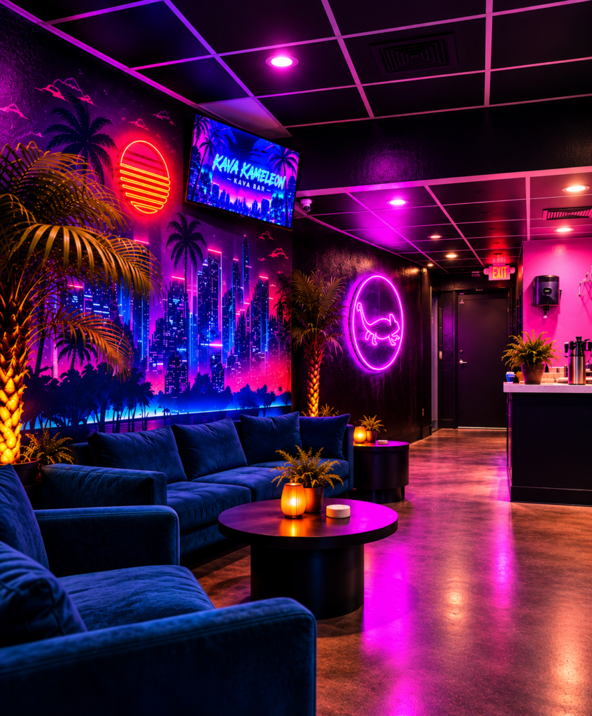 Neon Kava Bar Lounge Interior